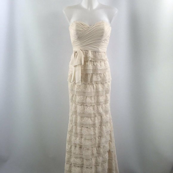 Badgley Mischka Dresses & Skirts - NWT Badgley Mischka  Ivory Tiered Strapless Gown 2